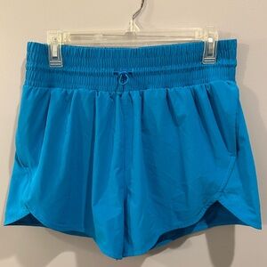All In Motion High Rise Drawstring Waist Athletic Shorts Ocean Blue Size M